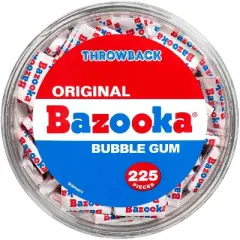 Bazooka Bubble Gum Bulk, 225 Count Tub of Chewing Gum Individually Wrapped 46.7oz Tub