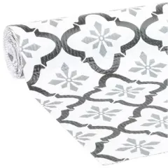 Duck EasyLiner Smooth Top Non-Adhesive Shelf and Drawer Liner, Gray Quatrefoil