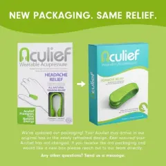 Aculief Award Winning Natural Headache, Migraine, Tension Relief Wearable - 1 Pack - (Small, Green)