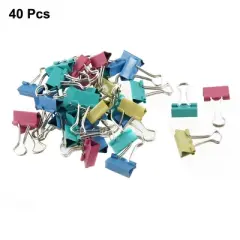 Unique Bargains Spring-Loaded Multicolor Clip Organizer Binder Clip 1.3" x 0.7" x 0.3" 40 Pcs