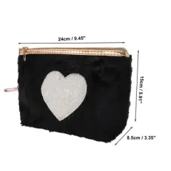 Unique Bargains Women's Portable Heart Style Makeup Bag 1 Pc