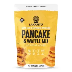 Lakanto Gluten Free Pancake and Waffle Mix, No Sugar Added  13 oz Bag