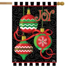 Joy Ornaments Christmas House Flag Holiday 28" x 40" Briarwood Lane