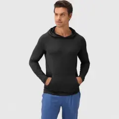 Anna-Kaci Active Men's Long Sleeve Pullover Hoodie with Front Kangaroo Pocket and Athletic Fit