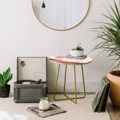 Nika The Journey Side Round Table Gold - Deny Designs