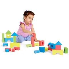edushape&reg; Edu-Color Building Blocks, Assorted Colors & Shapes, 80 Pieces
