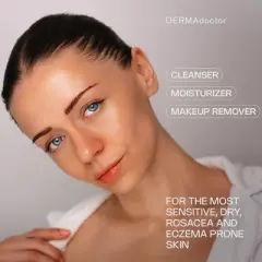 DERMAdoctor Calm Cool + Corrected Hydrating Cleansing Oil; Gentle Makeup Remover & Face Cleanser with Jojoba Oil & Hibiscus Extract - 6.67 fl oz