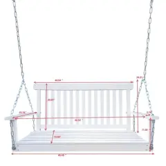 TopComfy Playground Swings for Outdoor Swing Set, Children Outdoor Playset Place, Suitable for Garden, Courtyard, White,46.46&rdquo;*25.16&rdquo;*24.21"