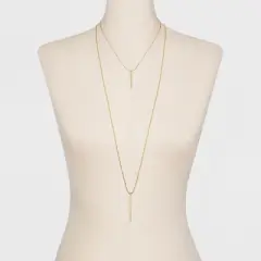Short and Long Layered Pendant Necklace - A New Day&trade; Gold