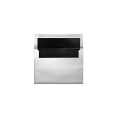 LUX A7 Foil Lined Invitation Envelopes (5 1/4 x 7 1/4) 50/Box Silver w/Black LUX Lining