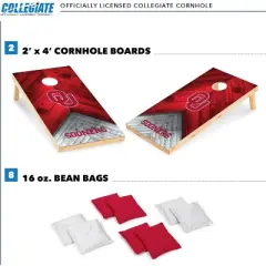 NCAA Oklahoma Sooners 2'x4' Wood Cornhole Set