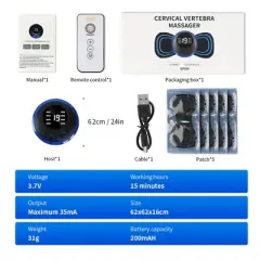 Mini Muscle Body Massager with 5 Replaceable Pads and 19 Speed 8 Modes for Pain Relief for Full Body and Relaxation of Arm, Leg Shoulder, Waist