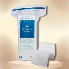 Intrinsics Naturally Large Cotton Gauze | Optimized Absorption for Skincare | Exfoliating Texture for Smooth Skin - 4"x4" - (200 count)