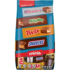 Snickers, Twix, Milky Way, & 3 Musketeers Minis Chocolate Candy Bars - 19.49oz Bulk Bag