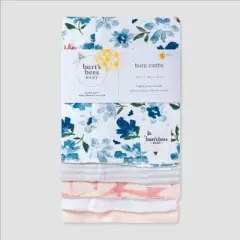 Burt's Bees Baby&reg; Set of 5 Botanical Garden Dawn Burp Cloth - Light Pink