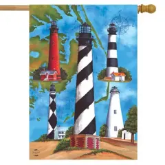 Lighthouses Summer House Flag Nautical Maritime 28" x 40" Briarwood Lane