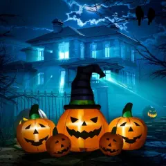 LOVSON 73''Inflatable Halloween Decorations: 5 Pumpkins Inflatable Outdoor Garden Display, Waterproof