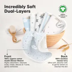 KeaBabies 6-Pack Cami Baby Washcloths for Newborn, 10x10 Organic Cotton Face Wash Cloths for Babies, Soft & Absorbent Baby Bath Towels