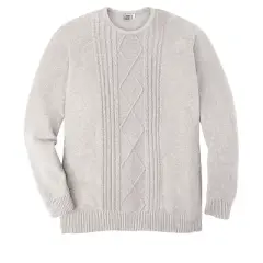 Liberty Blues Men's Big & Tall &trade; Crewneck Cable Knit Sweater