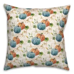 Creative Products Blue Orange Pumpkin 18 x 18 Indoor / Outdoor Pillow
