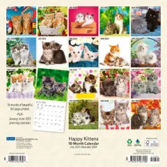 Plato 2023-2024 Wall Calendar 12"x12" Happy Kittens