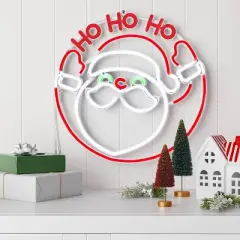 LED Animated Christmas Neon Santa Hangable Sign White/Red/Green - Wondershop&trade;