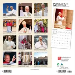 BrownTrout Pope Leo XIV 2026 12"x24" Hanging Square Wall Calendar