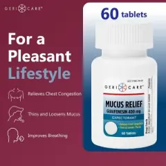 Gericare Guaifenesin 400Mg Mucus Relief Tablet, 60 Ct