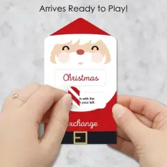 Big Dot of Happiness Jolly Santa Claus - Christmas Party Game Pickle Cards - White Elephant Gift Exchange Pull Tabs - Set of 12