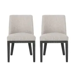 Christopher Knight Home Set of 2 Camas Upholstered Dining Chairs Light Gray/Weathered Gray