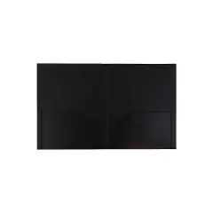 JAM Paper Heavy Duty Plastic Two-Pocket School Folders Black 108/Pack 57406B