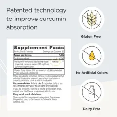 Integrative Therapeutics Theracurmin HP - Curcumin and Turmeric Supplement - For Muscle Recovery and Relief of Minor Pain Due to Occasional Overuse - Vegan - Dairy Free - Gluten Free