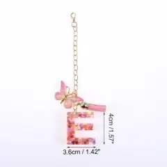 Unique Bargains Heart Sequin Letter E Butterfly Tassel Water Cup Pendant Pink 1 Pc