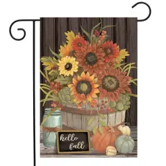 Briarwood Lane Garden Flag 12x18 For Outdoor Hello Fall Floral Primitive For Fall Garden Flag Flags For Outside