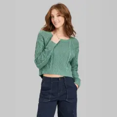 Women's Cropped Cable Pullover - Wild Fable&trade;
