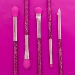 MODA Brush Neon Purple Glitter Eye Makeup Brush Kit - 5pc