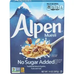 Alpen Muesli No Sugar Added Cereal - Case of 12 - 14 oz