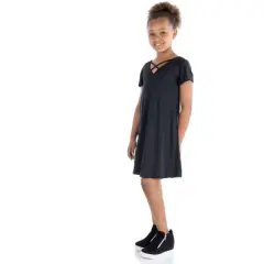 24seven Comfort Apparel Girls Short Sleeve Girls T Shirt Dress