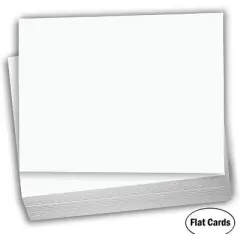 Hamilco White Cardstock Blank Index Flash Note & Post Cards - Flat 5 X 7" Paper 65 lb Cover for Printer - 100 Pack