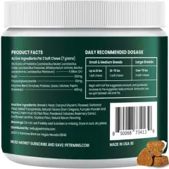 Advanced Probiotic for Dogs, Supports Digestive, Immune & Gut Health, 6 Strains of Probiotics, Inulin, Enzyme Blend, 90 ct