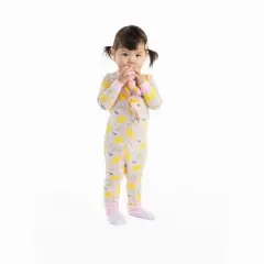 Sleep On It Infant Girls Sweet Lemonade Zip-Front Coverall Pajama