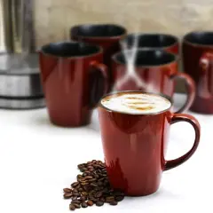 Elama 6 Piece 14 Ounce Stoneware Tea and Coffee Mugs