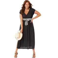 Swimsuits for All Women&rsquo;s Plus Size Stephanie V-Neck Cover Up Maxi Dress