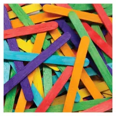 Creativity Street&reg; Regular Craft Sticks, Bright Hues Assorted, 4-1/2" x 3/8", 1000 Pieces