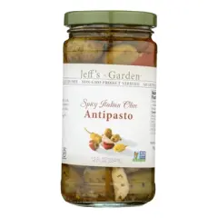 Jeff's Garden Spicy Italian Olive Antipasto - Case of 6/12 fz