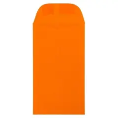 JAM Paper Brite Hue #5 1/2 Coin Envelopes, 3 1/8 x 5 1/2, 50 per pack, Orange: Gummed Flap, Recycled Content, Mailing Use