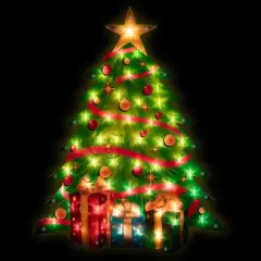 Northlight 22.5" Lighted Christmas Tree with Presents Window Silhouette