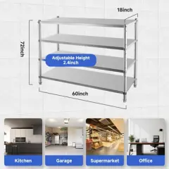 Stainless Steel Shelving Adjustable Shelf Storage Unit Stainless Steel Heavy Duty Shelving