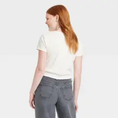 Women's Halloween Chucky Short Sleeve Graphic Baby T-Shirt - Ivory