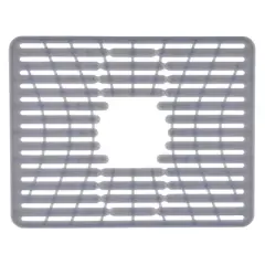 OXO 16.3" x 12.8" Silicone Sink Mat Gray: Kitchen Sink Protector & Dish Drying Rack